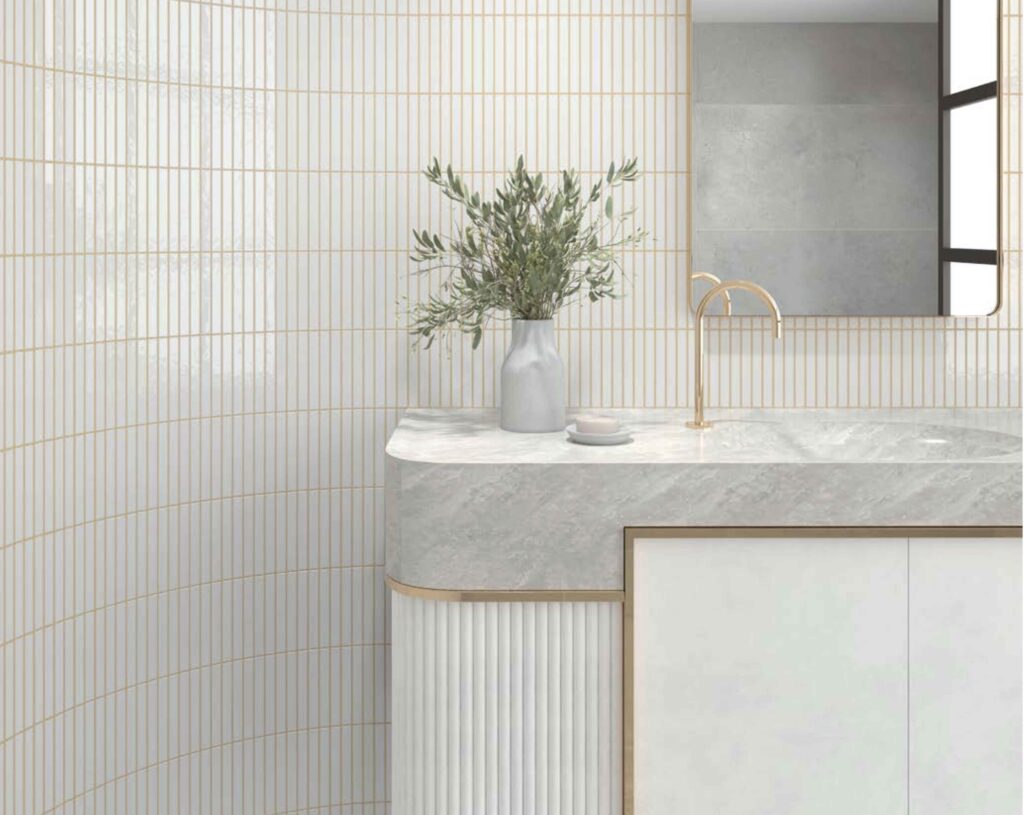 KitKat collection in a modern bathroom featuring Artistico Tiles showing how our everyday spaces are designed beautifully.